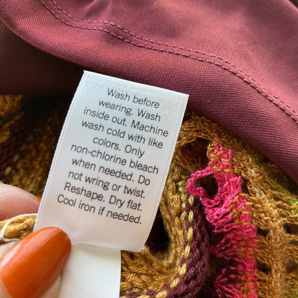 SO‎ Goods for Life Granny Square Crochet Midi Skirt Women XL Mustard Boho Hippie - Picture 8 of 10